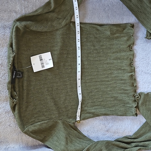 Forever 21 M Long Sleeve Crop Top Sheer - Picture 6 of 10